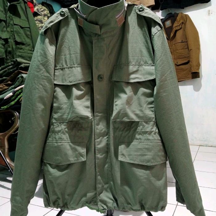 M65 Field Jacket Canvas Ripstock Parka Military Style Jacket Size L ( L.56 & P.75 Cm ) 5 Pocket