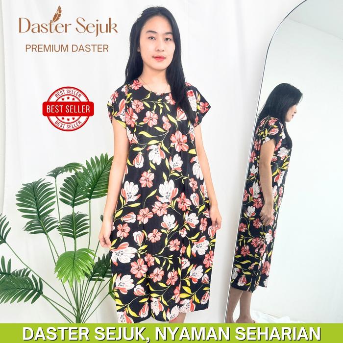 Daster Bali Midi Jumbo Bahan Rayon Adem LD 120 Lengan Buntung Busui Friendly Cantik Kain Katun Lembu