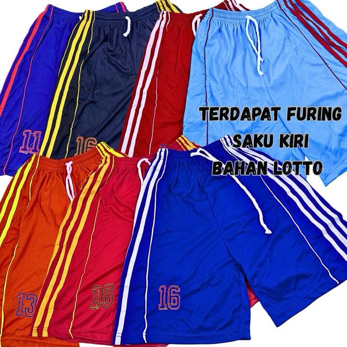 1pcs Celana kolor pendek dalam sport pria cowok dewasa santai futsal sepak bola puring furing 2 laye