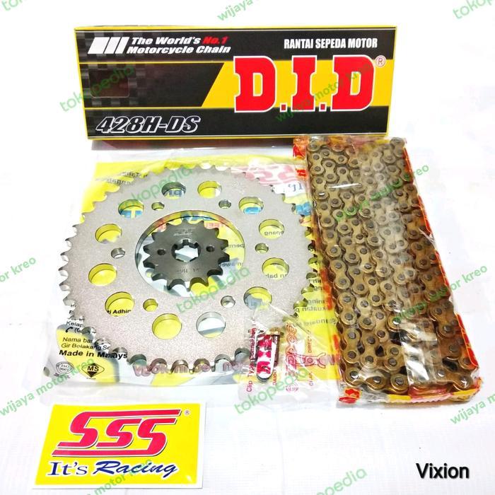 Gear Set Sss Vixion Old / New Vixion + Rantai Did Hd Gold #Gratisongkir