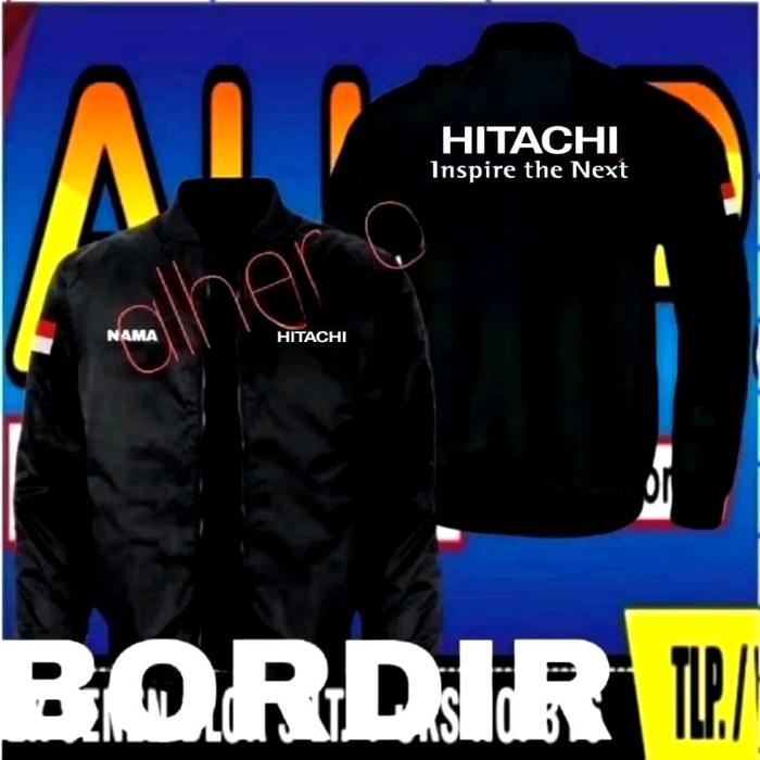 Jaket bordir Hitachi jaket Hitachi jaket bomber Hitachi jaket kerja Hitachi jaket seragam Hitachi ja