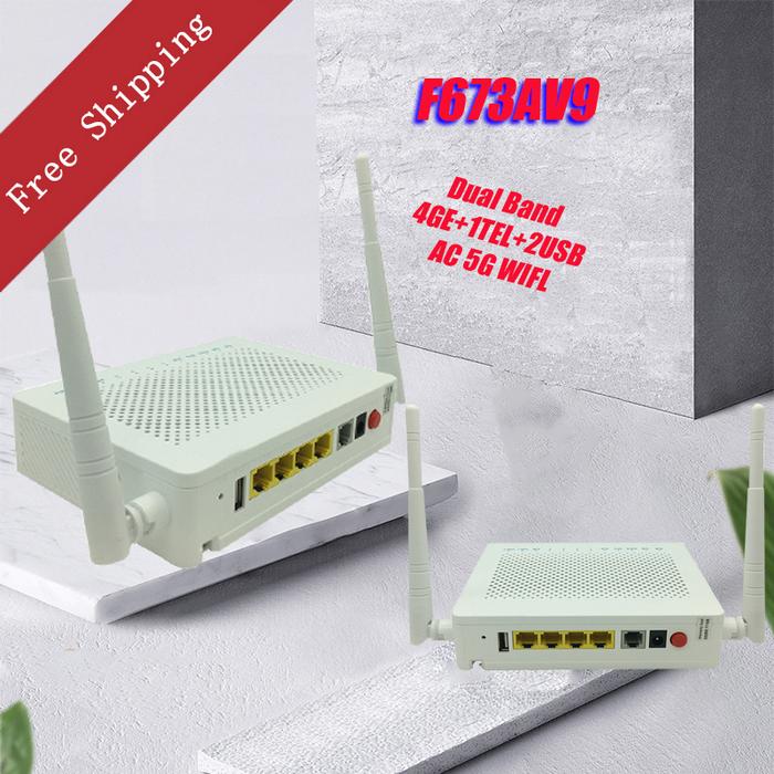 6pcs Second Hand F673a V9 Gpon ONU Dual Band 4GE+1tel+2usb+Ac 5G Wifi