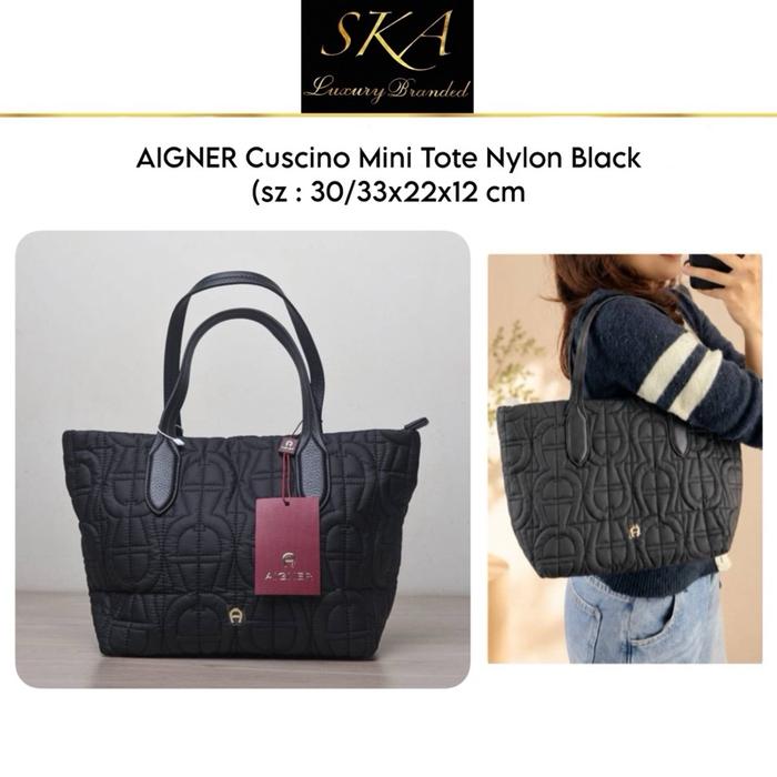 Aigner Bag Cuscino Mini Tote Nylon Black