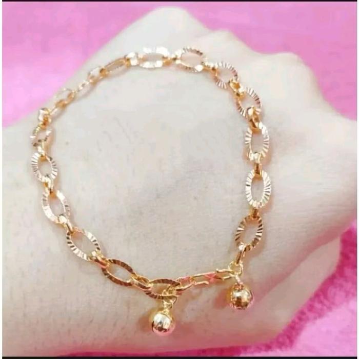 GELANG TANGAN TITANIUM MOTIF KULIT SENSITIF