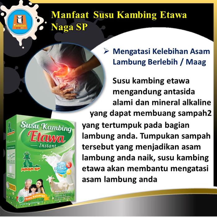 SUSU KAMBING ETAWA BUBUK MURNI NAGA SP 250GR ETAWA OBAT KELEBIHAN ASAM LAMBUNG MAAG MAGH KRONIS