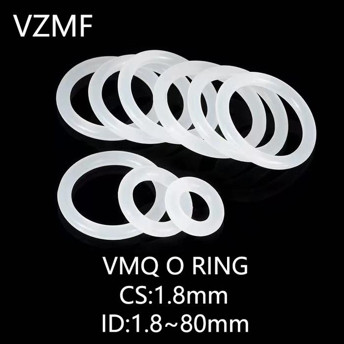 IMPORT VMQ O RING CS 1.8MM ID 1.8~80MM WHITE SILICONE SEALING RING FOOD GRADE SILICONE INSULATION SH
