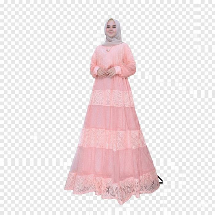Nola Dress Gamis Wanita Jumbo Bahan Brukat Premium Busui Friendly Full Furing Size 3XL LD 130 Baju P