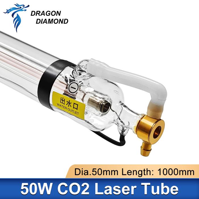 50W tabung Laser kaca logam Co2 panjang 1000MM Dia. Lampu Laser kaca