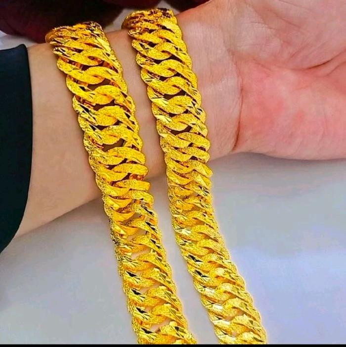 gelang rantai lipan lapisan emas