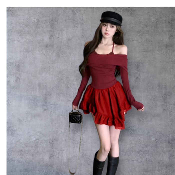 CODE:DRESS MERAH BKK READY STOK