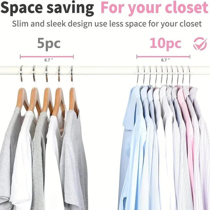 Hanger Baju Stainless Steel 10pcs / Gantungan Baju Anak Stainless Balut / Hanger Baju Anti Karat