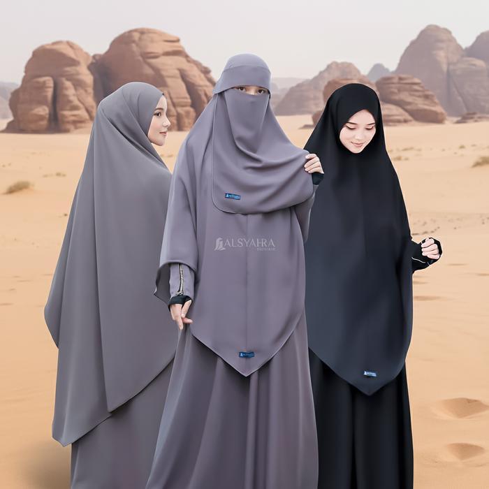 Alsyahra Exclusive Set Khimar Shofa Niqab Poni Soft Crown Hijab Syari Jilbab Premium Muslim Wanita K