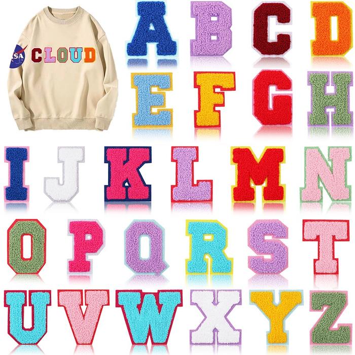 26pcs/set Logo Bordir Emblem A-Z 7cm DIY Patch Bordir Tempel Huruf