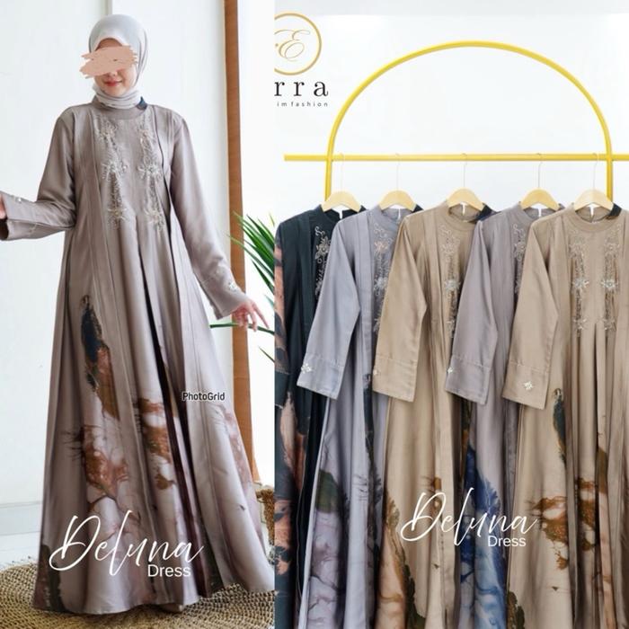 DELUNA DRESS BY ERRA.ID/gamis luxury premium/koleksi lebaran 2026
