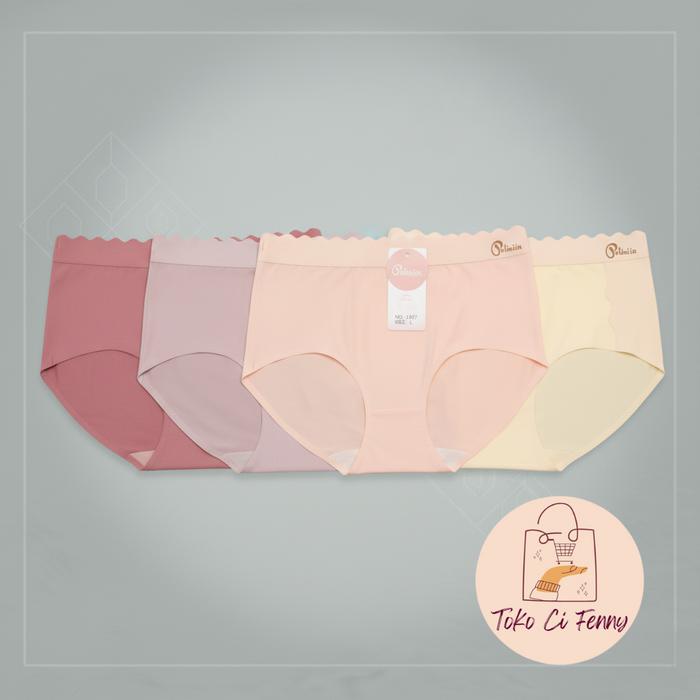 Toko Ci Fenny-[PAKET 6 & 12 PCS] Polini - Celana Dalam Wanita Seamless Anti Jiplak Katun Stretchy (C