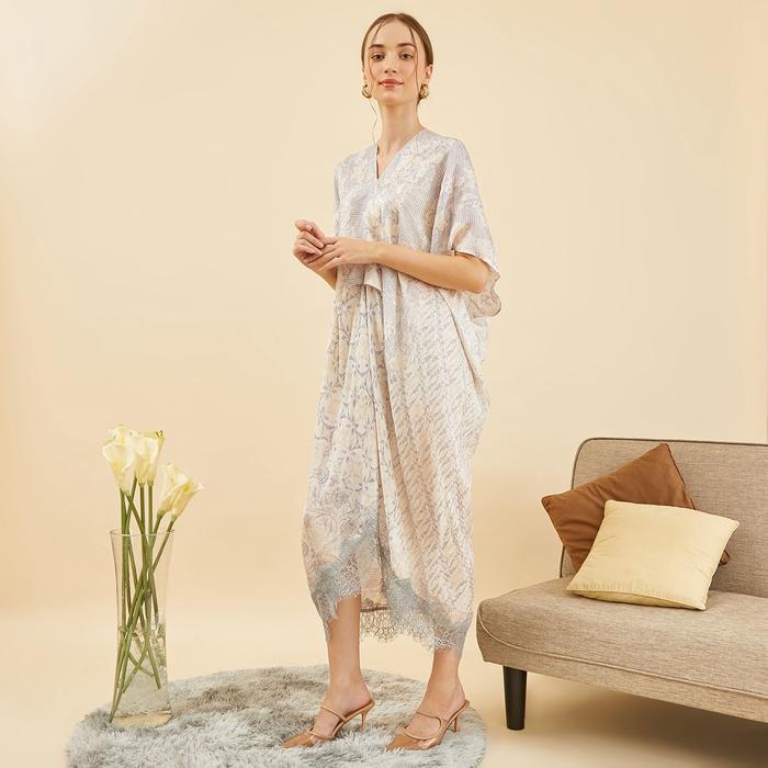 Nayara Dress Batik Anneta / Batik Viscose / Batik Viscose Wanita Motif Baju Midi Brokat Tunik