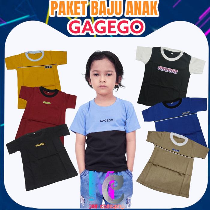 BAJU ANAK-ANAK MOTIF GAGEGO DISTRO UMUR 1-5 TAHUN BAHAN KATUN COMBET 24S MOTIF KOMBINASI