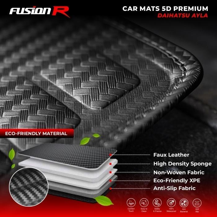 Fusion R Karpet Mobil 5D Ayla / Karpet Lantai Mobil Premium Car Carpet Carbon