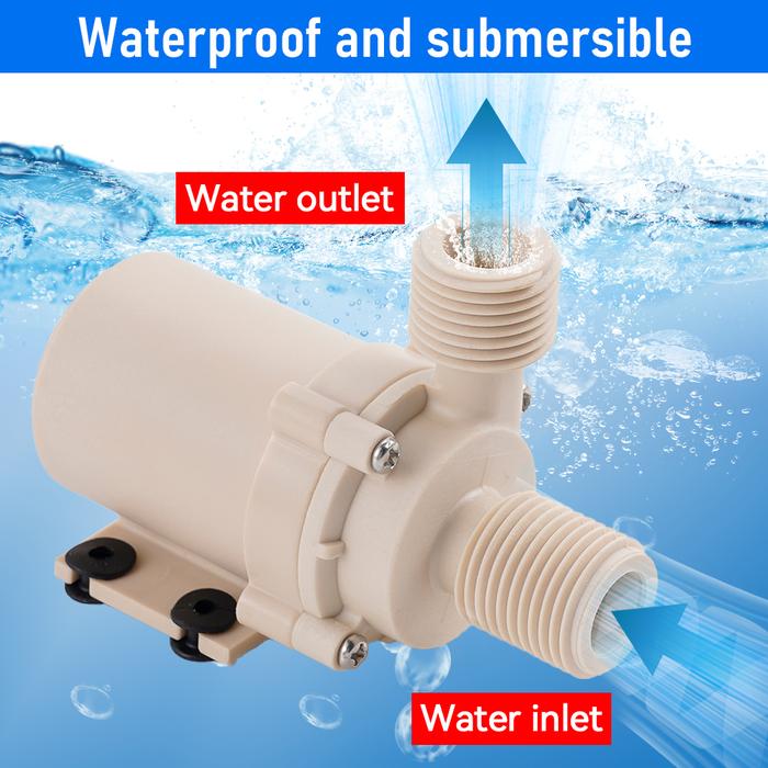 DC 12V/24V Solar Brushless Water Pump 5M Hot/Cooling Water Pump Brushless Motor Circulation Pump Su