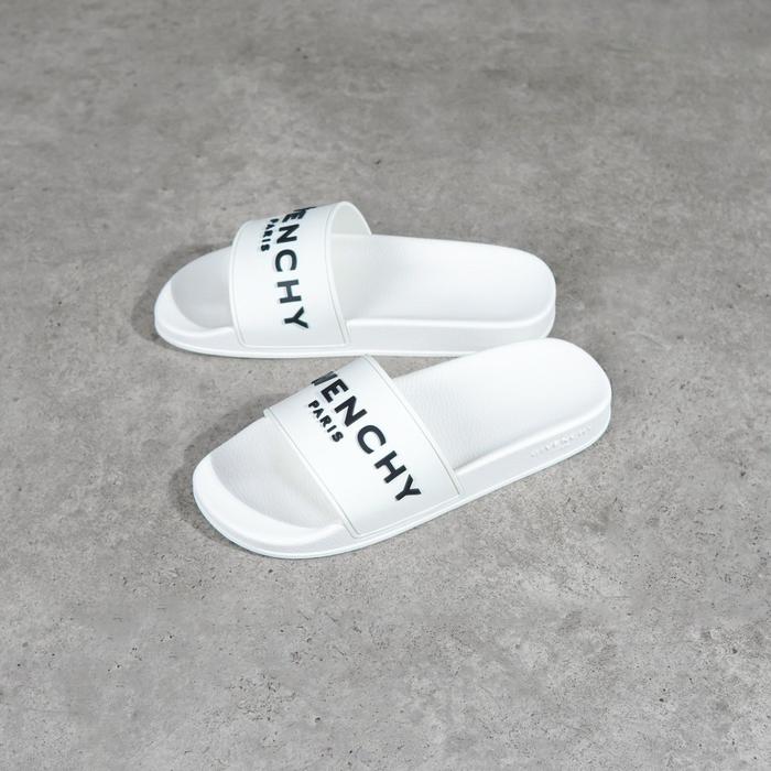 Sandal GIVENCHY LOGO CLASSIC WHITE SLIDE 100% ORIGINAL