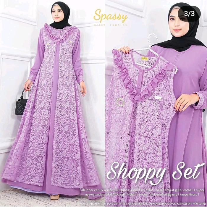 Gamis Shoppy Set Outer Brukat