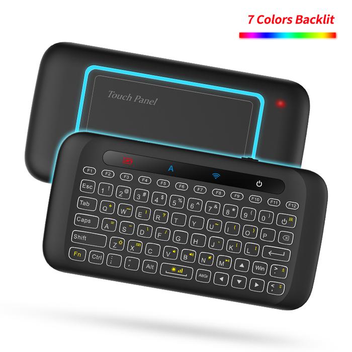 H20 Mini Wireless Keyboard Backlight Touchpad Air Mouse IR Leaning