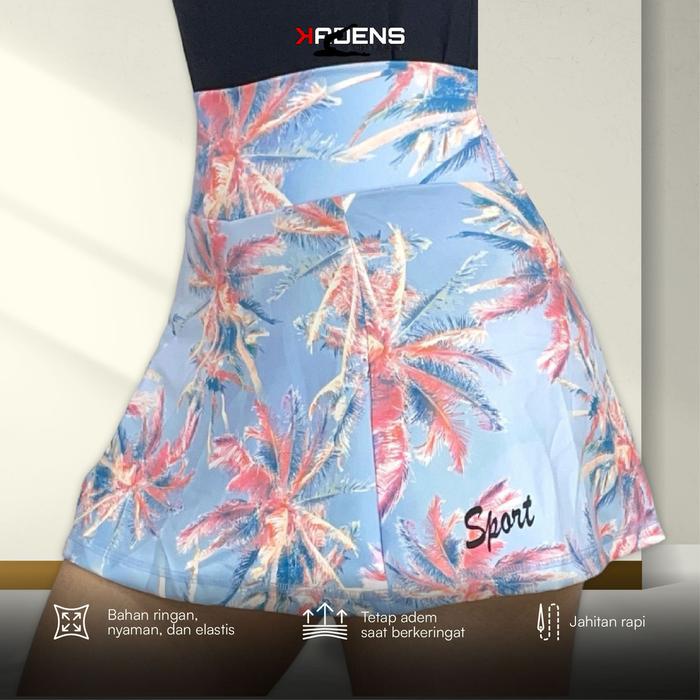 TRDUYO Sport Mini Skirt/Rok Mini Olahraga Wanita/Rok Celana/Rok Mini Motif/Tennis Mini Skirt/Sport S