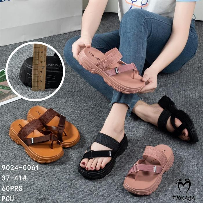 Sandal Jepit Jelly Wanita Slip Jempol Silang Gesper Ban Motif Anyam Sol Tebal Super Empuk Cantik Tre