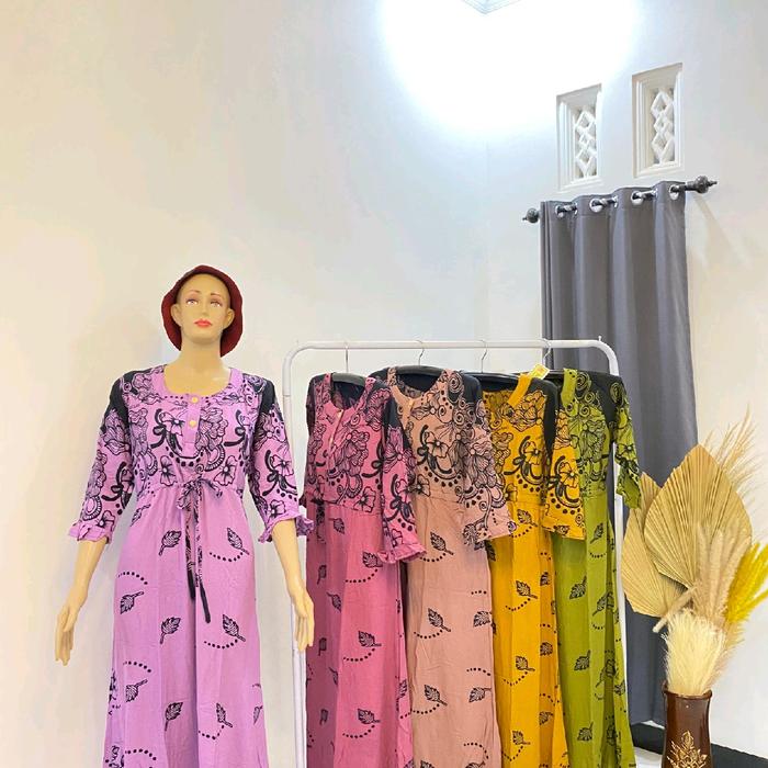 Termurah 3pcs Paket Reseller Daster Busui Lengan Panjang Bahan Rayon Premium Dress Bumil Wanita Baju