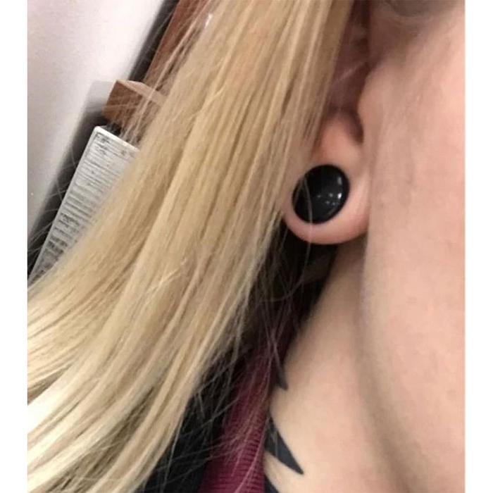 2Pcs Piercing Plug Akrilik Earring 6-30Mm Hitam Putih Piercing Earplug Ear Tunnel Plug