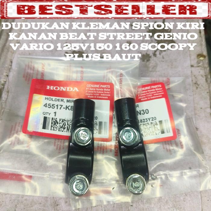 Honda Dudukan Kleman Spion Kanan Kiri Beat Street Genio Vario 125 150 160 Scoopy Asli Motorcycle Kua