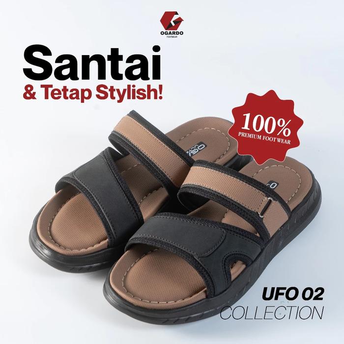 Sandal Pria OGARDO UFO 02 – Sandal Premium Nyaman, Ringan, & Stylish | Sandal Slip On Casual Pria