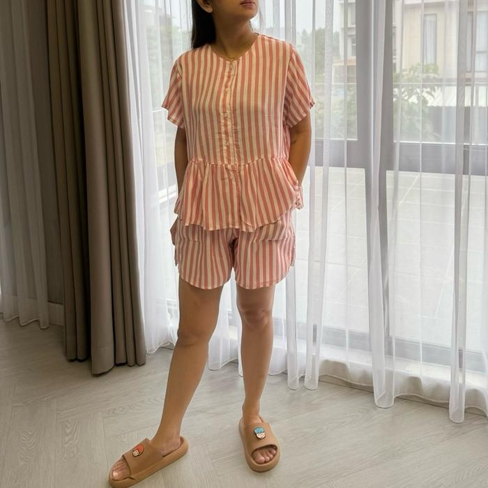 Deluna - Setelan Peplum Celana Pendek Flash Sale