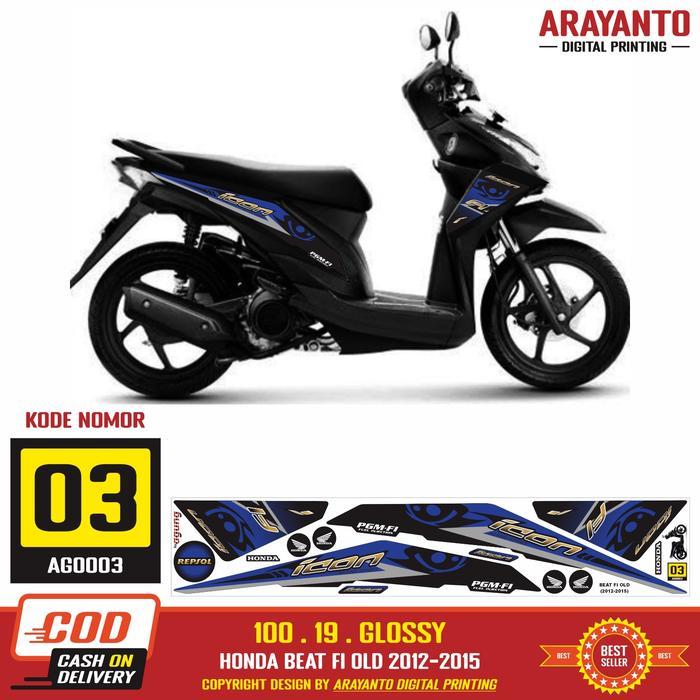 Stiker Striping Honda Beat FI Old 2012-2015 Variasi Decal AG0003 Mata