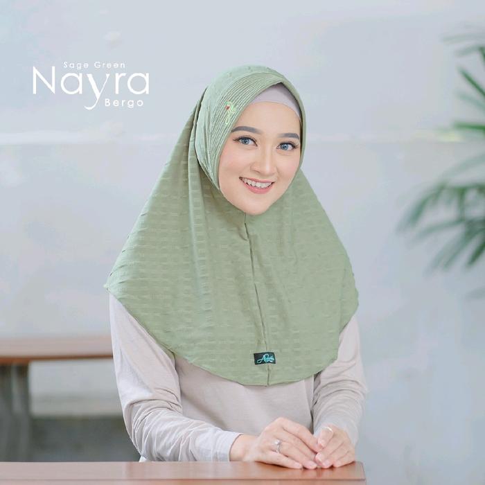 Azamka Nayra Bergo Instant Hijab Sport & Daily Use Jilbab - Signature Jersey Material, Elegant Motif