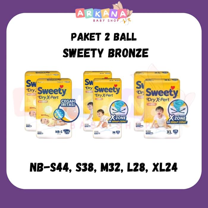 PAKET 2BALL SWEETY BRONZE NBS/S/M/L/XL popok bayi popok Kering