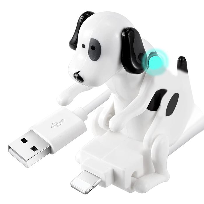 USB Cable Funny Humping Dog Charger for iPhone 13/12/11 and More, Moving Spotty Dog Fast Charger USB