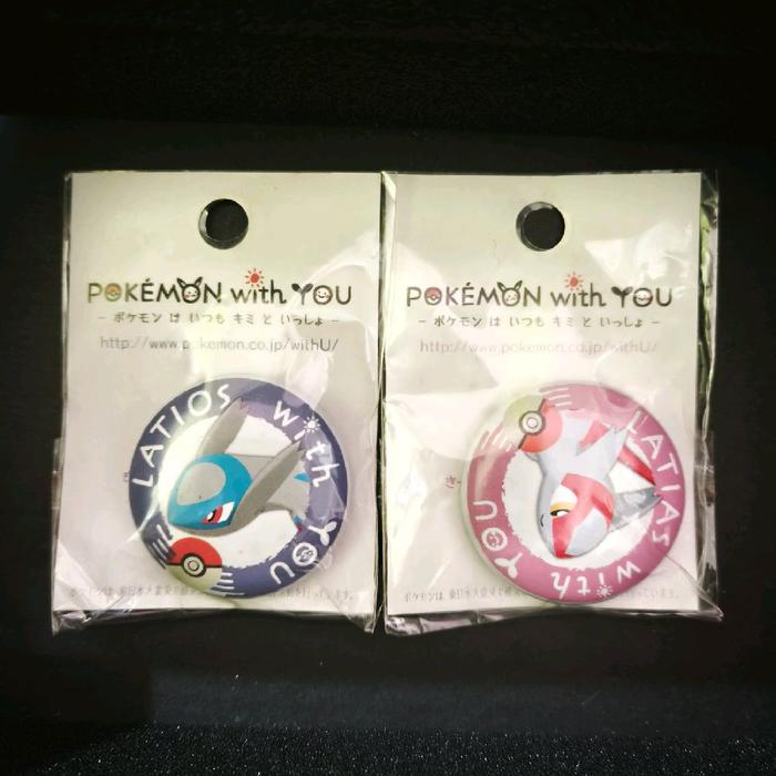 Pokemon Center 2014 Charm Pin Latias Latios Pokemon With You buttons Japan Merchandise toy collectib