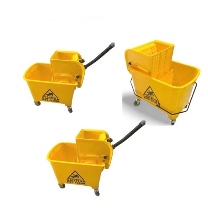 single bucket 36 Liter / wringer trolley / alat pel dengan mop press