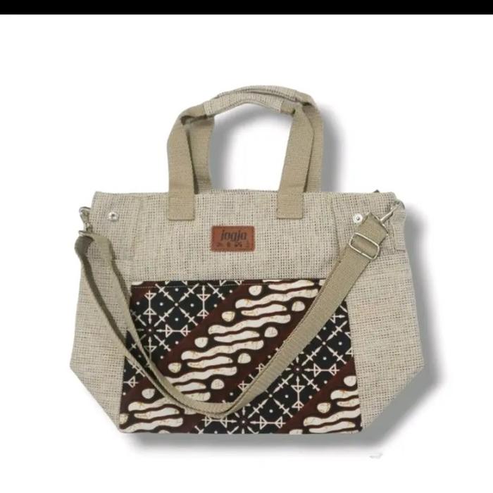Tas Loco kombinasi batik bahan goni untuk daily,kampus,kantor,dan acara resmi Wanita Tote ToteBag