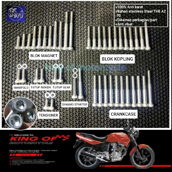 Baut Stainless Blok Mesin Tiger 2000 Baut L Stainless 100% Anti Karat THE 304
