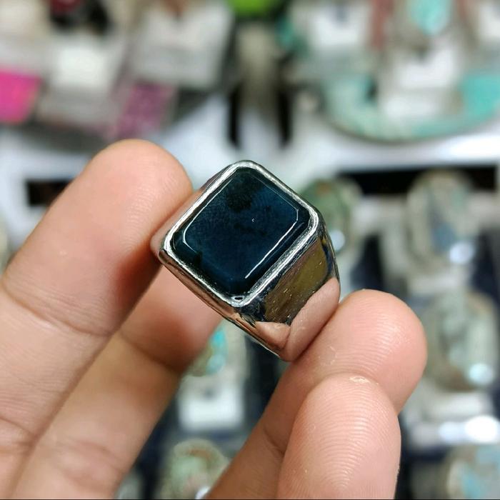 cincin bacan hitam coklat kotak ngantor top