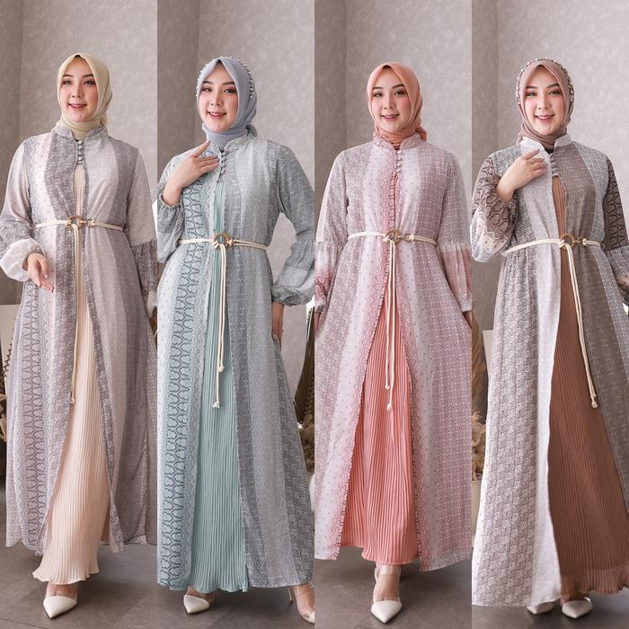 GLADYS SET GAMIS CERUTI MOTIF PLISKET GIES BUTIK | GAMIS CERUTI PREMIUM GIES | DRESS KONDANGAN Wanit