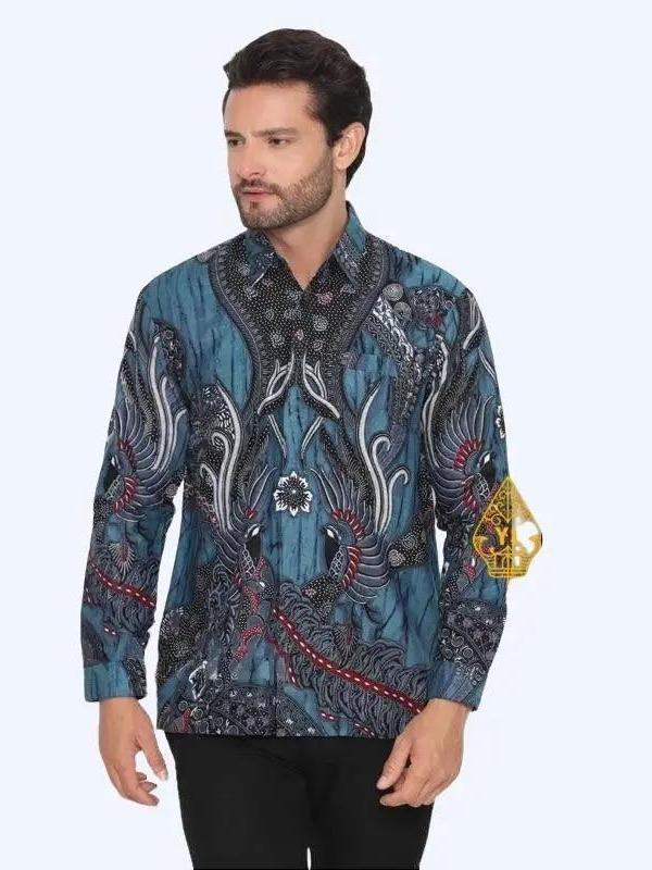 PROMO DINIE'STORE-TERBARU-KEMEJA BATIK PEKALONGAN PRIA MURAH MEWAH LENGAN PANJANG MOTIF CIBLEK-K007 