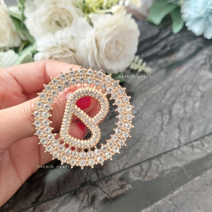 Bros Logo B Button - Aksesoris Cantik untuk Hijab/Jilbab dengan Logo 'B' - Clips