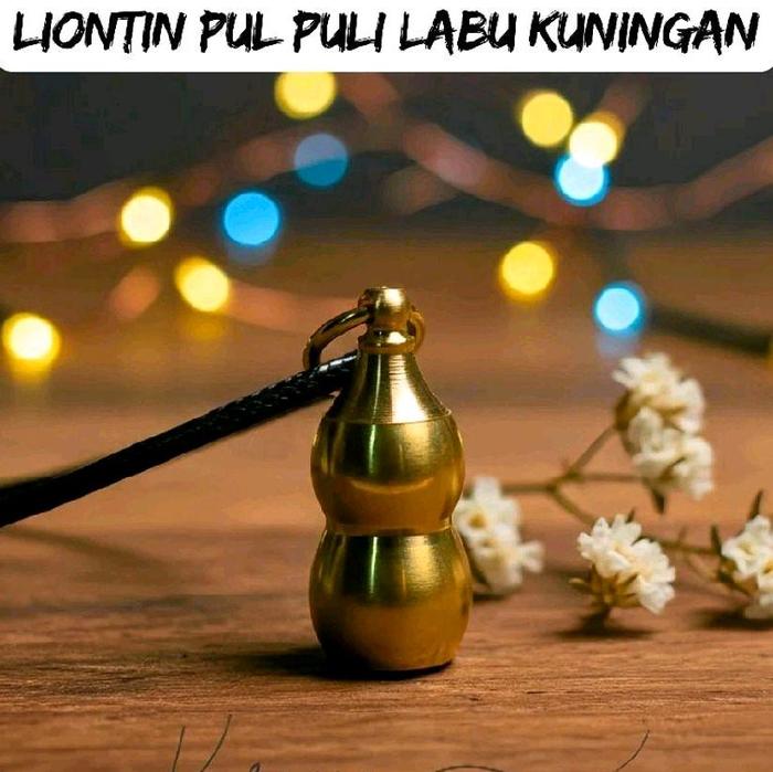 KALUNG LUBI LABU bahan kuningan anti karat, ISI NATURAL BATU blue safir / sulaiman madu /biduri bula