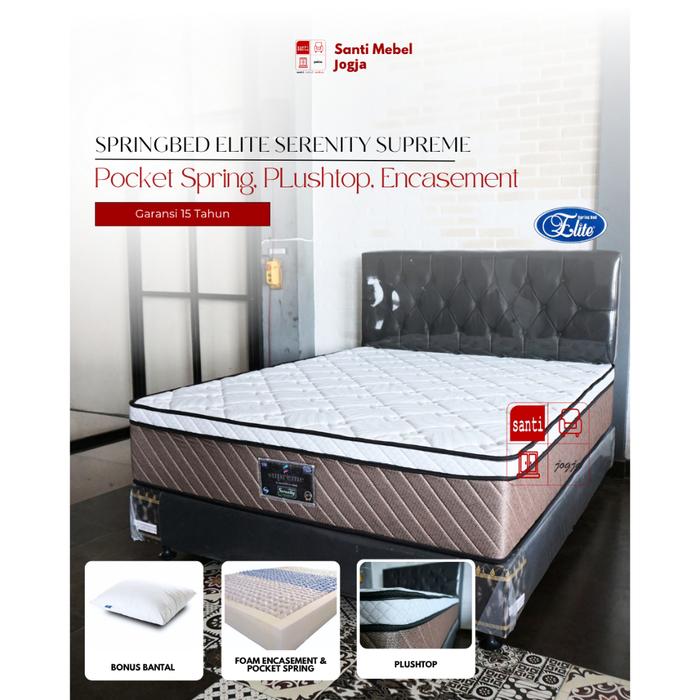 NEW PRODUK Kasur Springbed elite serenity supreme plushtop 160 x 200 Set