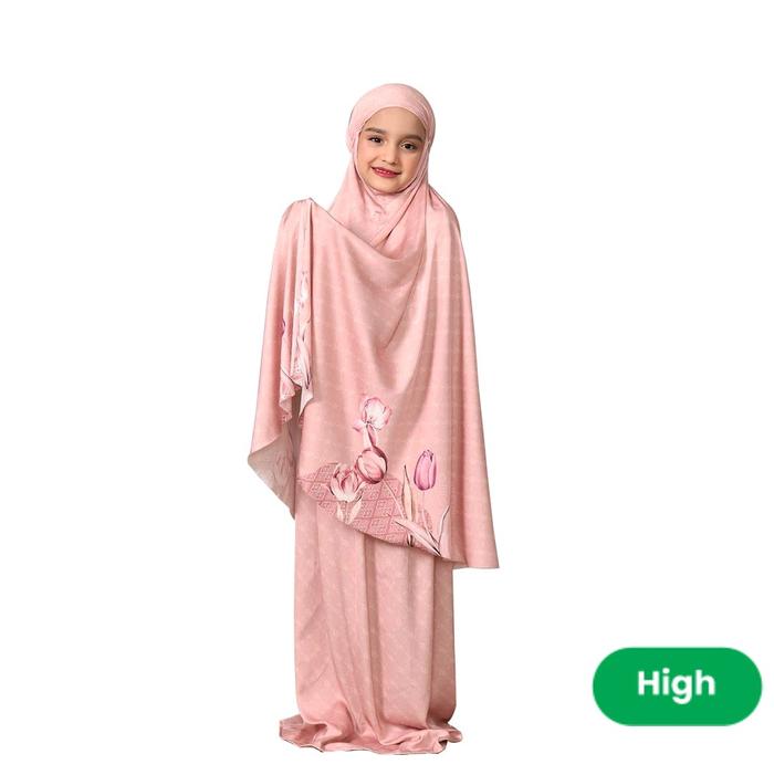 Mukena Devana Monogram Anak Pink (Mukena Anak)