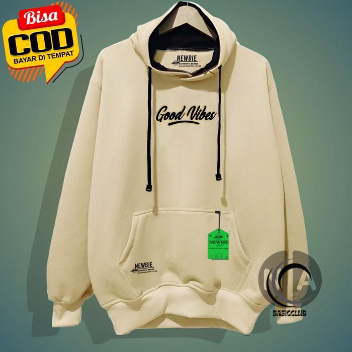 Jaket Hoodie pria branded Hoodie pria distro aesthetic warna Cream Sweater cowok distro Suiter cwok 