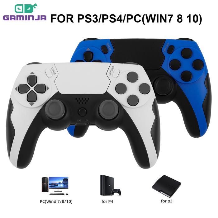 GAMINJA Wireless Controller BT Gamepad Double Vibration No Latency With Touchpad Microphone Earphone